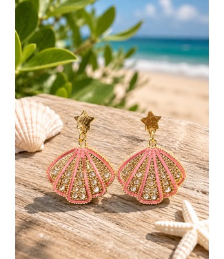 Coastal Muse Earrings -Gold Coral