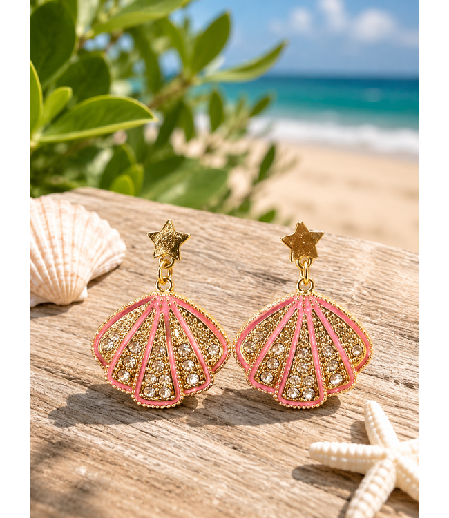 Coastal Muse Earrings -Gold Coral
