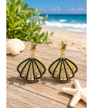Coastal Muse Earrings -Gold Black