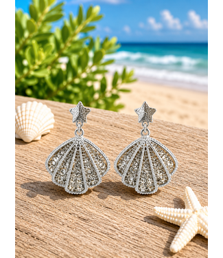 Coastal Muse Earrings -Silver White