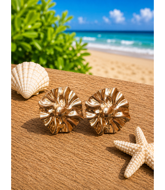 Poppy Petals Earrings - Gold