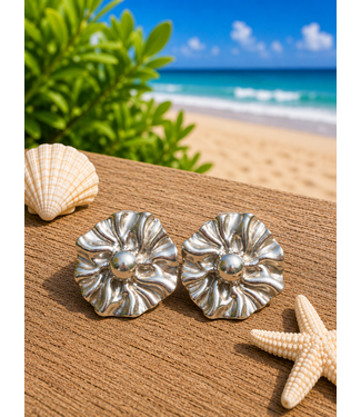 Poppy Petals Earrings - Silver