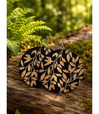 One With Nature Earrings - Black