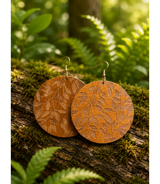 One With Nature Earrings - Tan