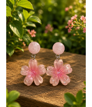 Floral Chick Earrings - Pink