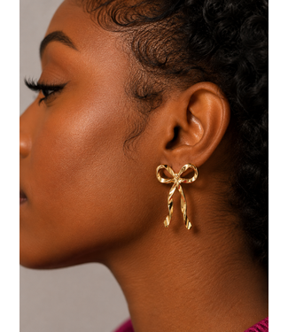 Bow Bliss Earrings - Gold