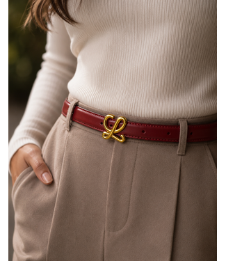 Rich Girl Status Skinny Belt - Red