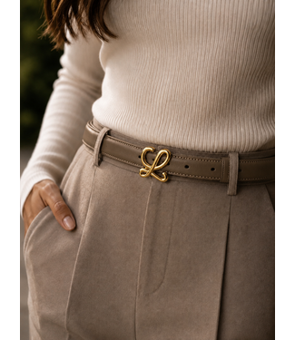 Rich Girl Status Skinny Belt - Taupe