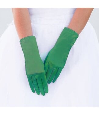 Satin Gloves - Green