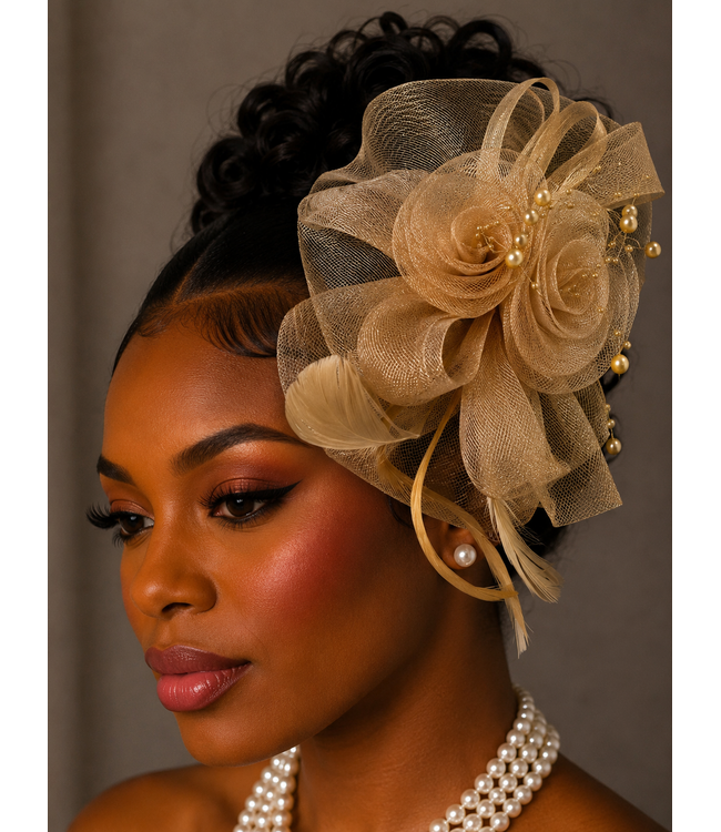 Bloom & Grace Fascinator - Tan