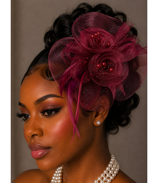 Bloom & Grace Fascinator - Burgundy