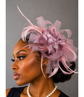 Blushing Bloom Fascinator - Mauve