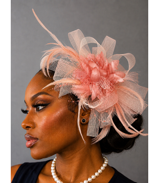 Blushing Bloom Fascinator - Peach