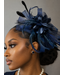 Blushing Bloom Fascinator - Navy