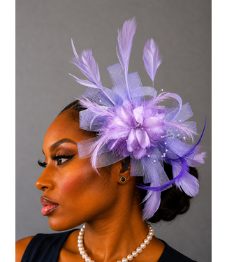Blushing Bloom Fascinator - Lavender