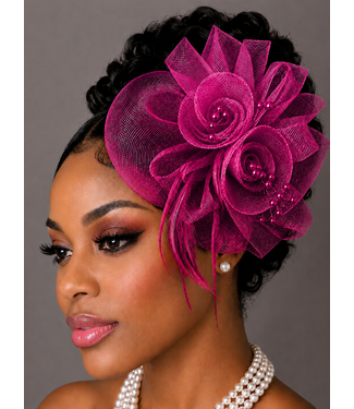 Bloom & Grace Fascinator - Fuchsia