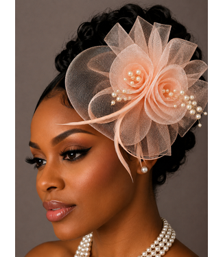 Bloom & Grace Fascinator - Peach