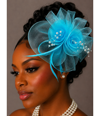Bloom & Grace Fascinator - Aqua