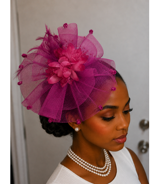 Better With Time Fascinator - Fuchsia