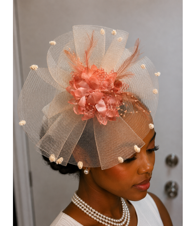 Better With Time Fascinator - Peach