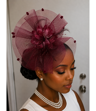 Better With Time Fascinator - Burgundy