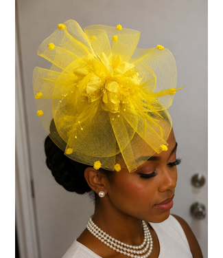 Better With Time Fascinator - Yellow