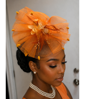 Better With Time Fascinator - Orange