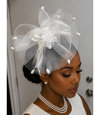 Better With Time Fascinator - White