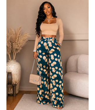 Golden Orbs Pants - Emerald