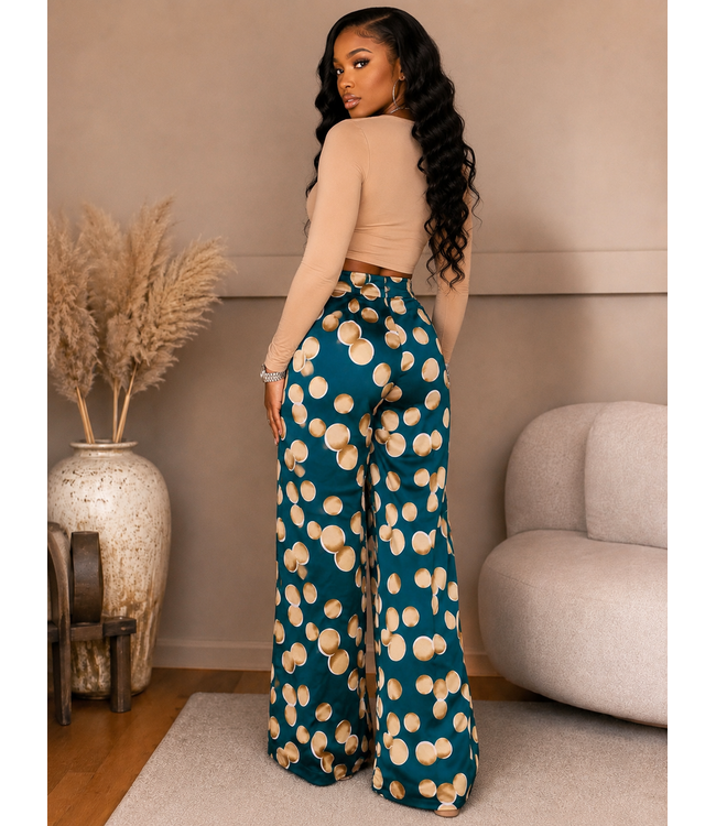 Golden Orbs Pants - Emerald