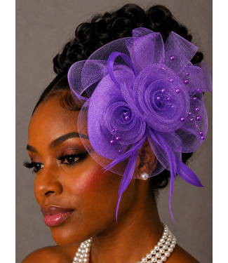 Bloom & Grace Fascinator - Purple