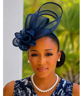 Grand Entrance Fascinator - Navy