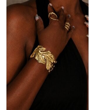 Petal Princess Cuff Bracelet - Gold
