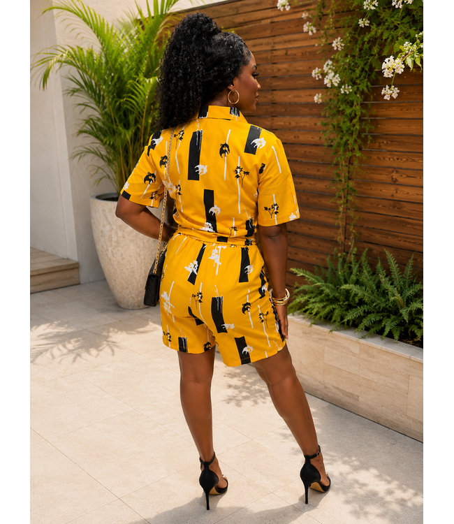 Easy Living Shorts Set - Yellow