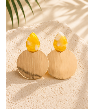 Seascape Reflection Earrings - Gold Yellow