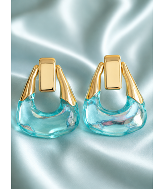 Here For Drama Earrings - Gold Blue