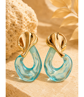 In The Clear Earrings - Blue