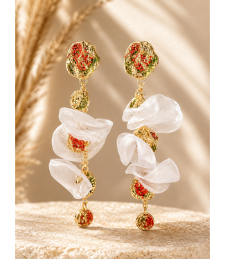 Beverly Bloom Earrings - White