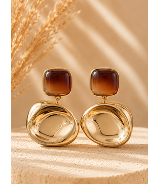 Leave Your Mark Earrings - Brown