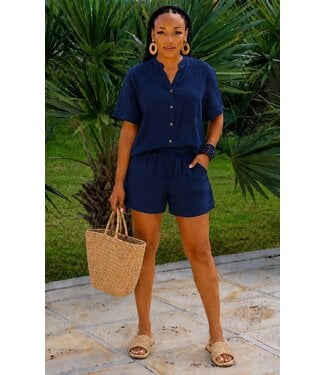 Soft Escape Shorts Set - Navy