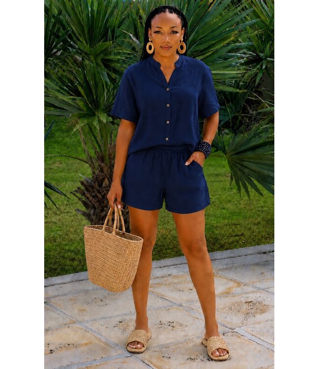 Soft Escape Shorts Set - Navy