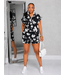 Palm Breeze Shorts Set -Black &  White