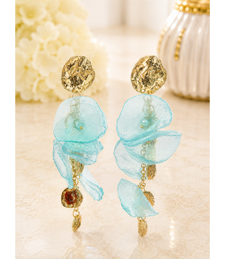Beverly Bloom Earrings - Blue