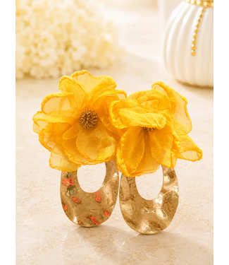 Floral Fantasy Earrings - Yellow