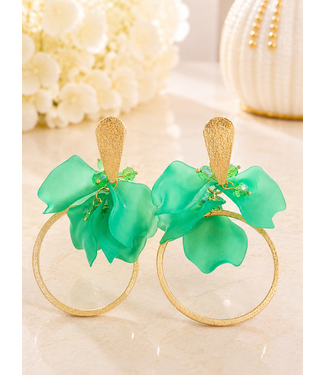 Sea Glass Sparkle Earrings - Green
