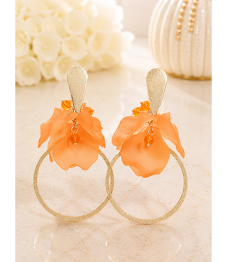Sea Glass Sparkle Earrings - Orange