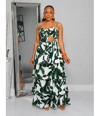 Fiesta Time Maxi Dress - Green