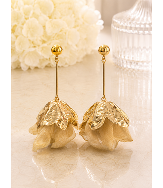 Paradise Bloom Earrings - Khaki