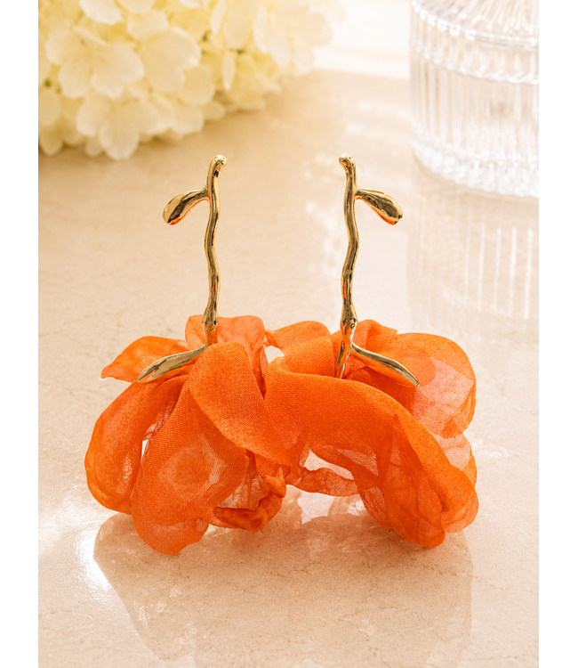 Make Me Flutter Earrings - Orange