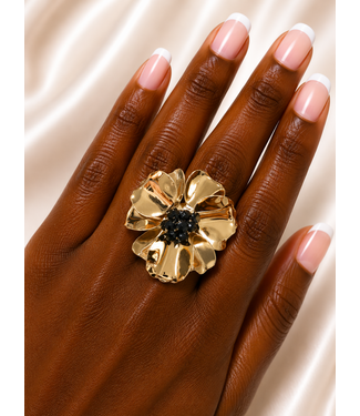 Beautiful Blossom Ring - Black
